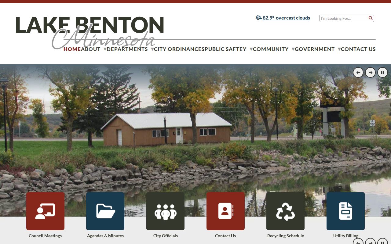Lake Benton city website with history and geography context for city warrant records