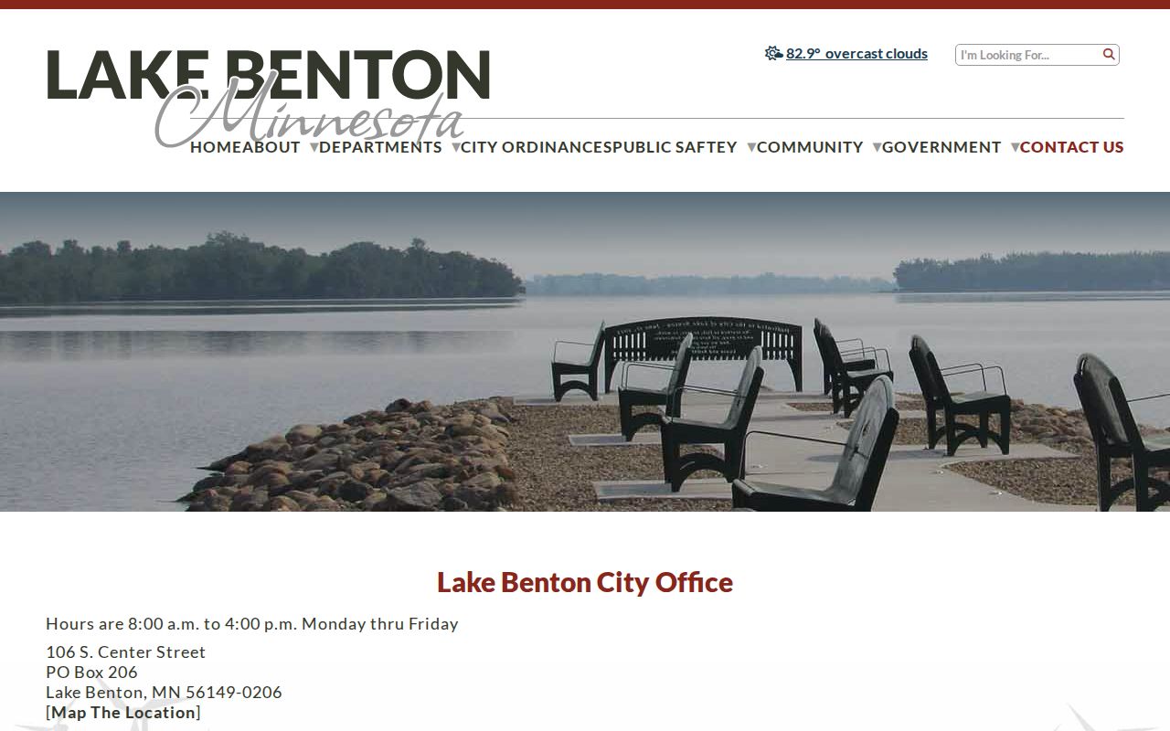 Lake Benton city office contact page for municipal records questions about warrants